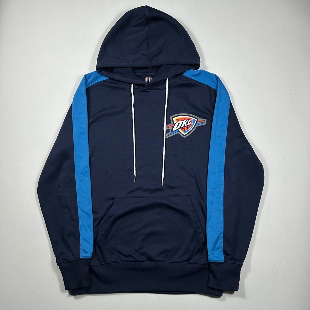 NBA Oklahoma City Thunder Hoodie Mens Medium Graphic Pullover Navy Blue